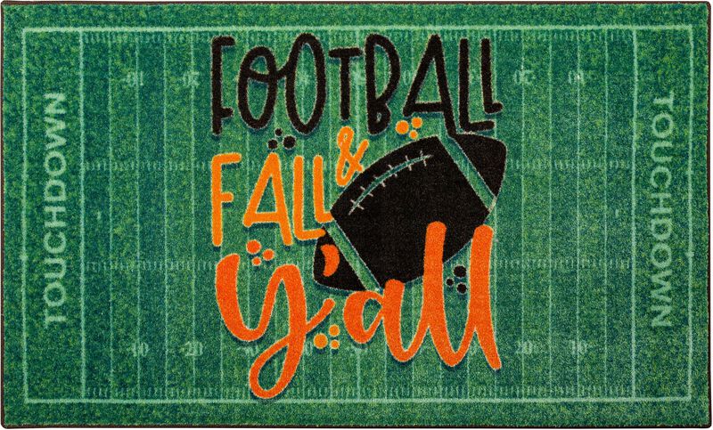 Football & Fall Yall Green 2' x 3' 4" Kitchen Mat image number 1