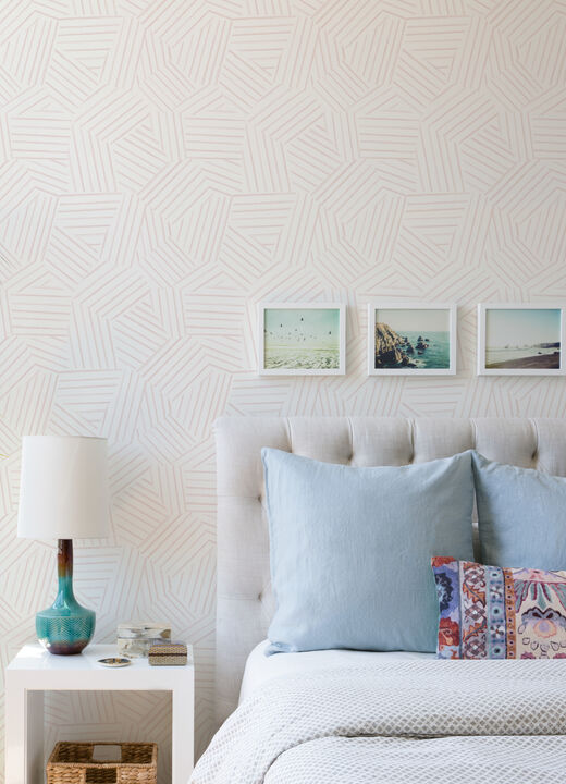 Helene Pink Geometric Lines Wallpaper
