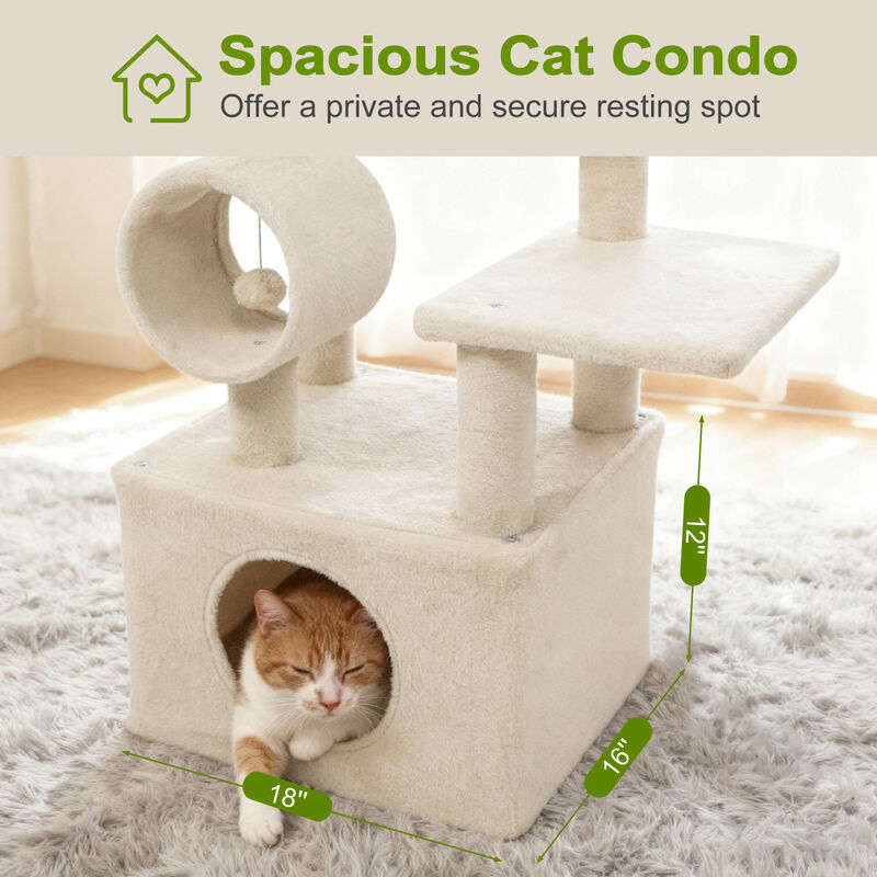 Tall 48-Inch Kitten Tower with Multi-Level Platforms and Padded Condo Perch image number 5