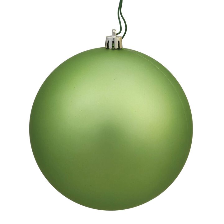 Vickerman N592054DMV Matte Ball Ornament with Shatterproof & UV Resistant, Pre-drilled Cap Secured & 6" of Green Floral Wire, 8", Celadon