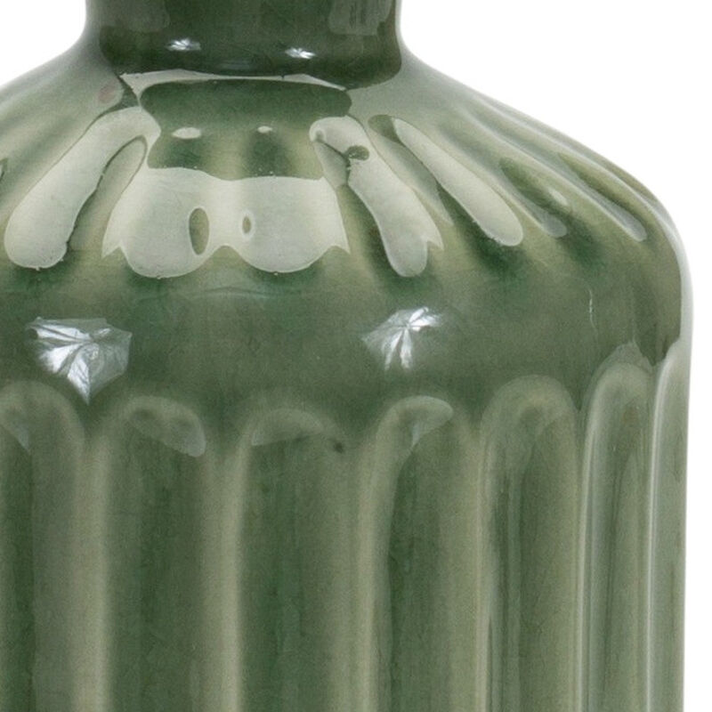 Contemporary Terracotta Striped Bud Table Vase – Stylish Table Vase for Flowers and Home Décor