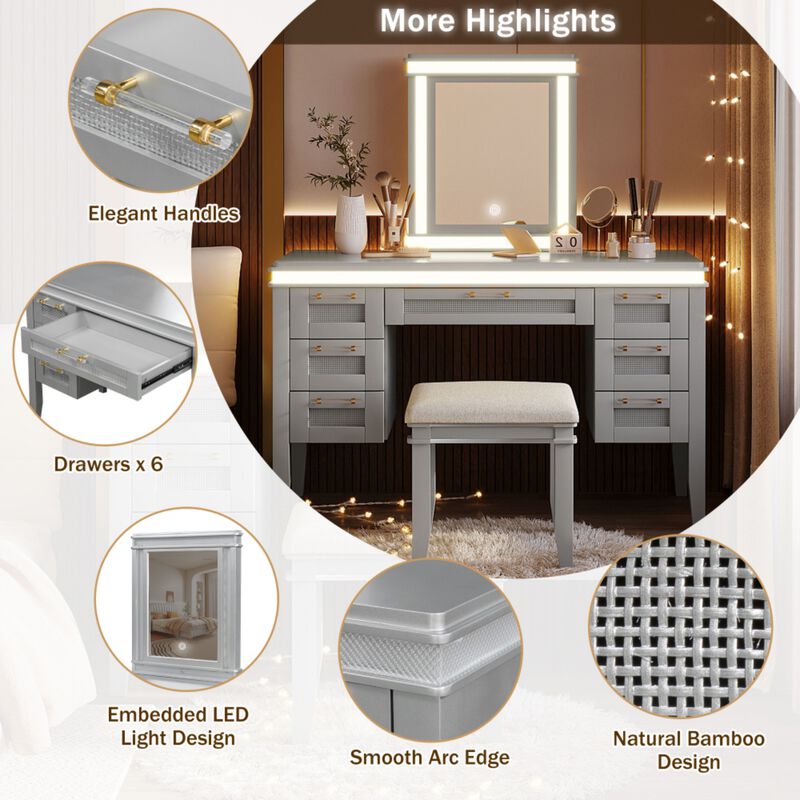 Vabsak LED Lighted Vanity Set image number 5