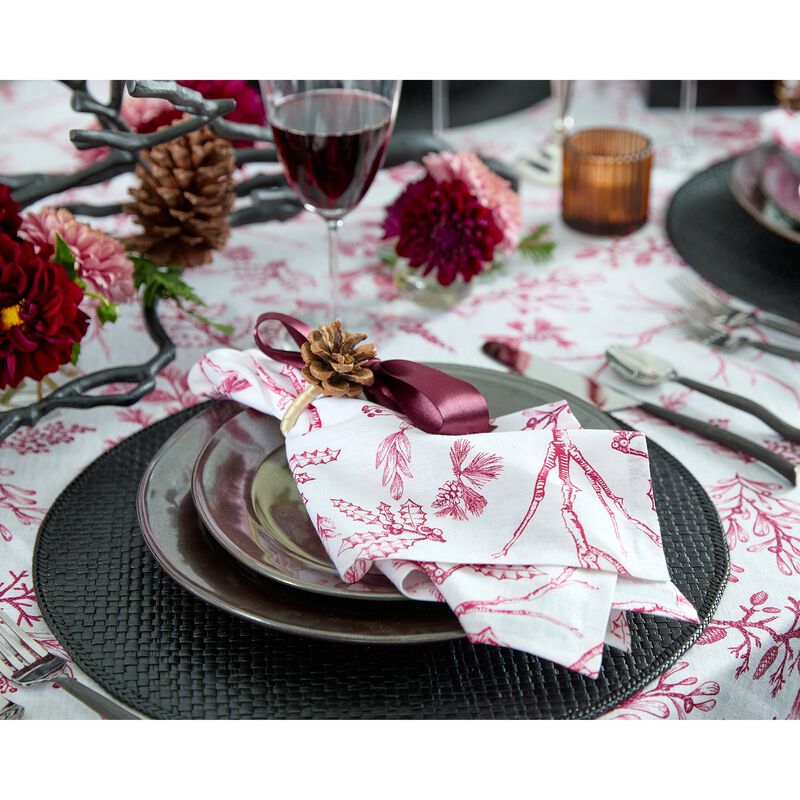 Linen Dinner Napkins - Winter Forest image number 5
