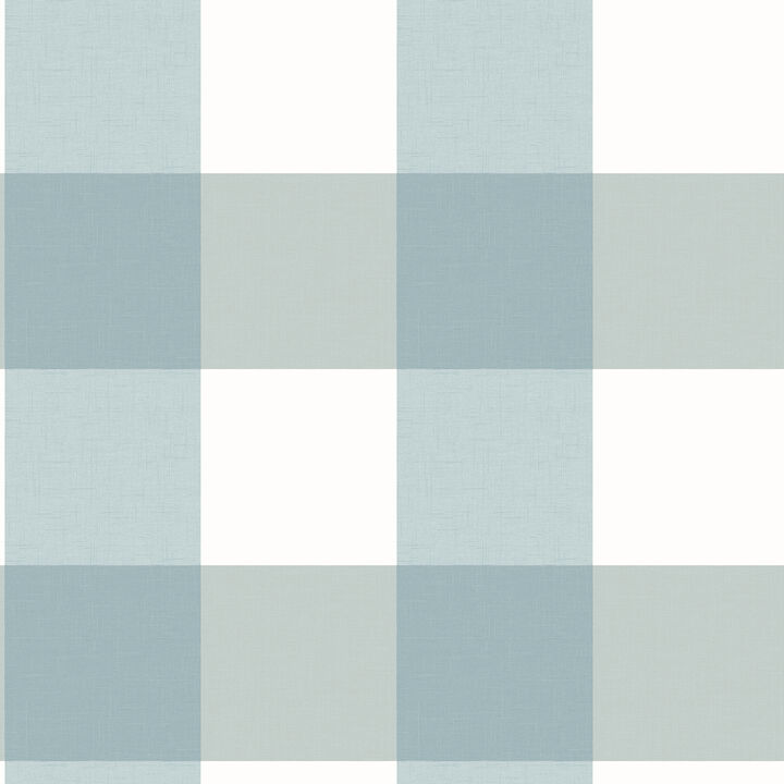 Amos Teal Gingham Wallpaper