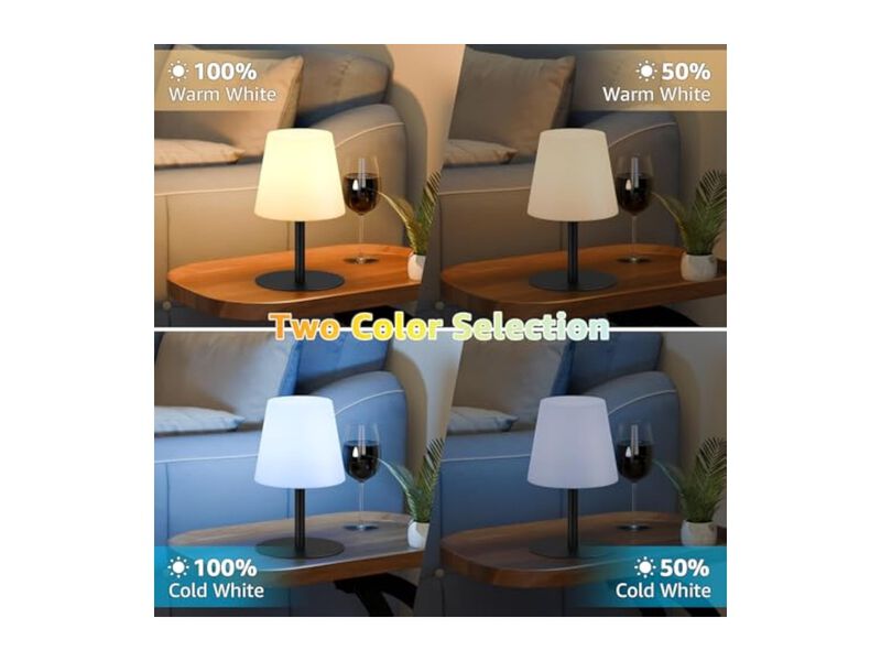 Rechargeable Cordless Waterproof Shower Lamp For Bathroom Patio Outdoor Black image number 2