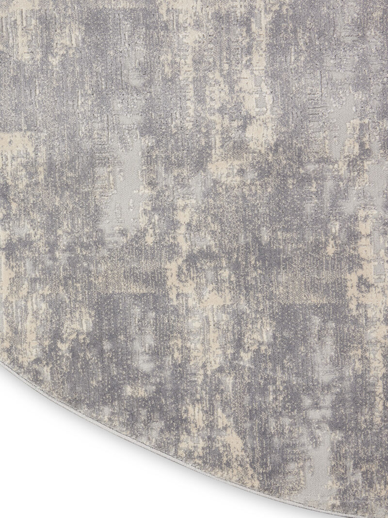 Rustic Textures RUS01 Ivory/Silver 5'3" x Round Rug