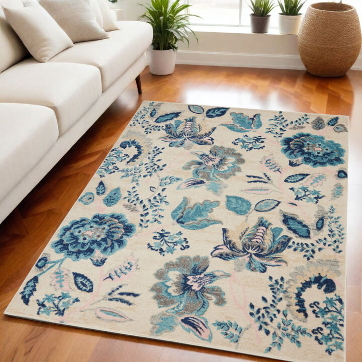 HomeRoots Floral Area Rug