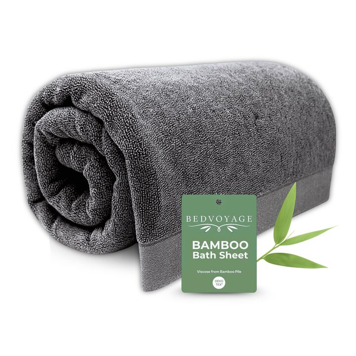 BedVoyage Melange viscose from Bamboo Cotton Bath Sheet Towel, Extra Large