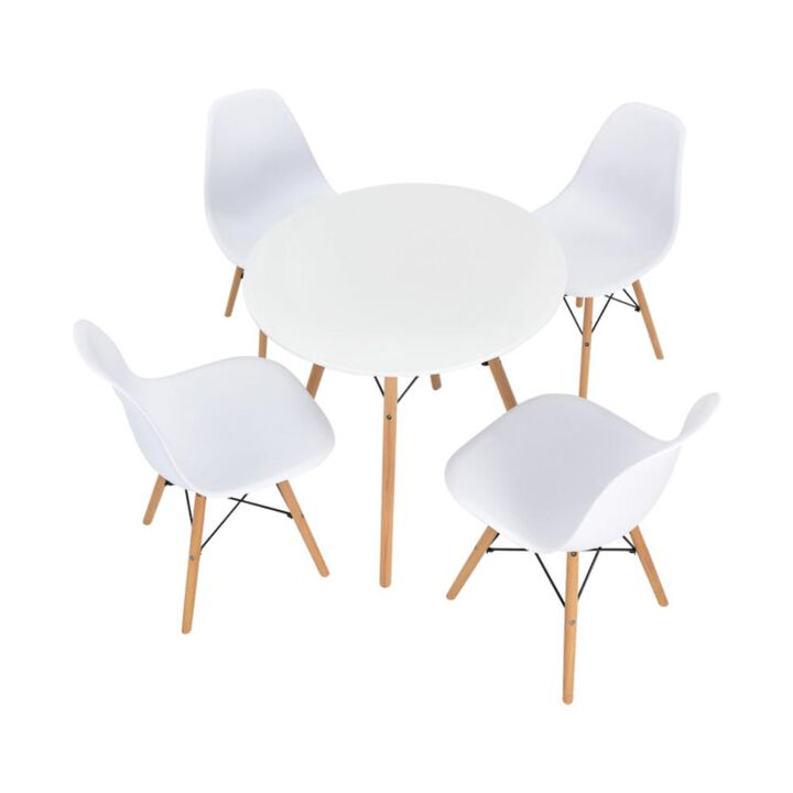 Hivvago 5 Pieces Dining Table Set With Solid Wood Leg