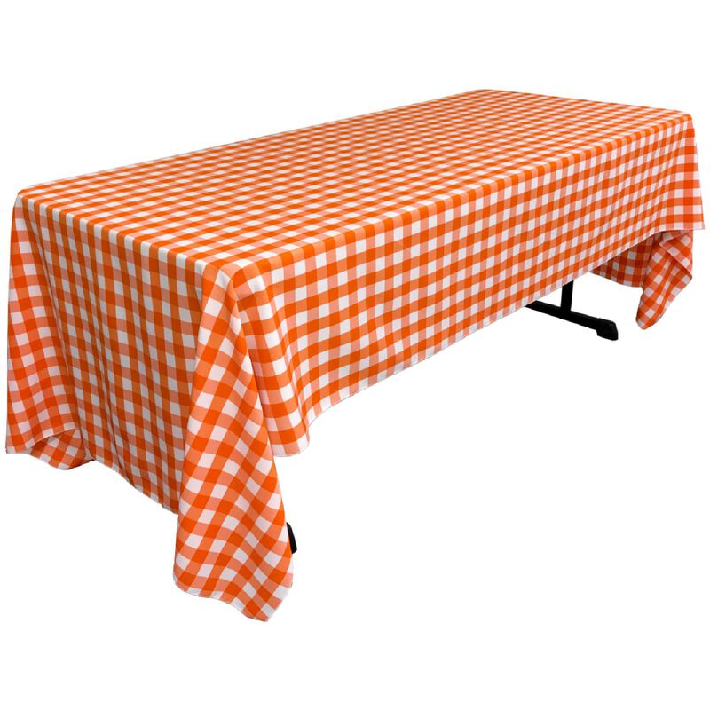 Checkered Polyester Rectangular Tablecloth 60x120 Inch for Large Dining Tables image number 0