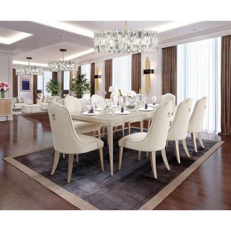 Michael Amini Malibu Crest Dining Side Chair - Chardonnay Set of 2