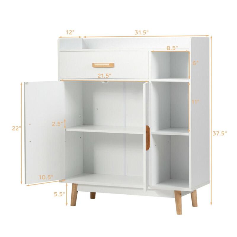 Hivvago Floor Storage Cabinet Free Standing Cupboard Chest