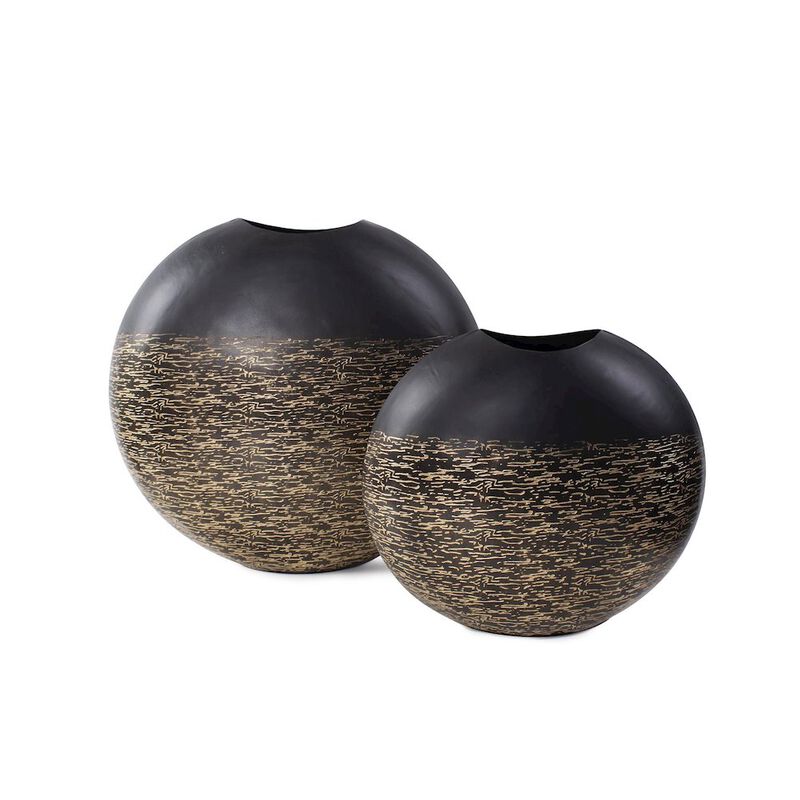 Howard Elliott Golden Thread Large Disc Vase image number 4
