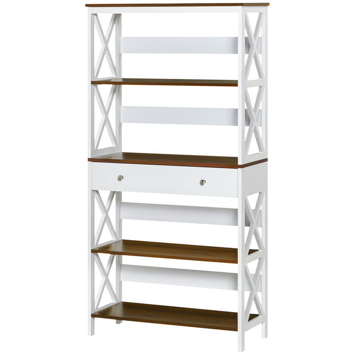 4-Level Bookshelf Display Unit Organizer with Shelves for Living Room, or Office