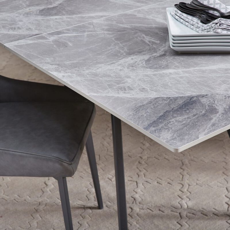 Lucia Stone Top Metal Leg Dining Table
