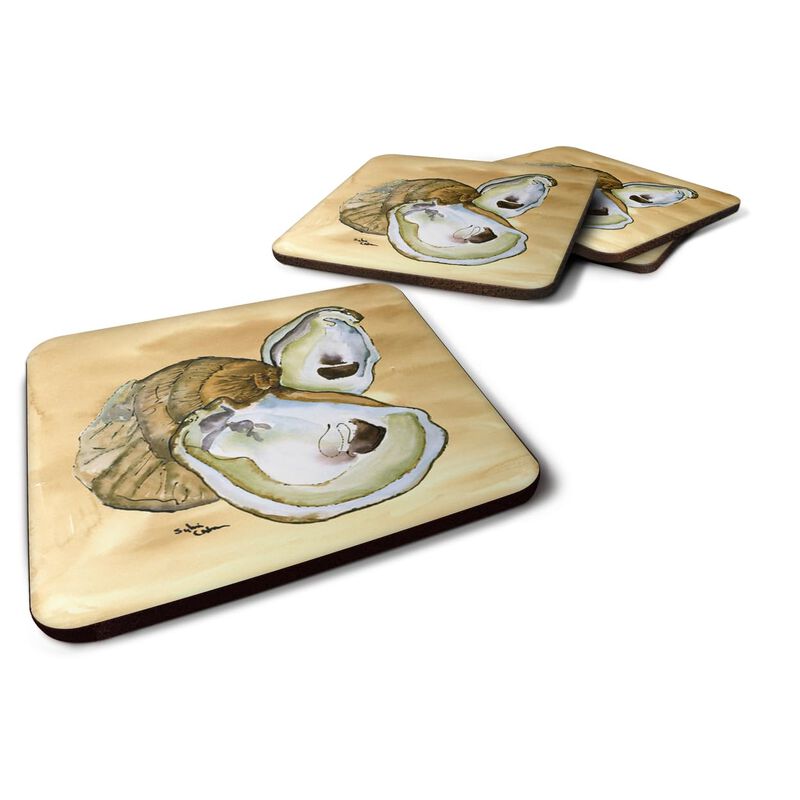 Caroline's Treasures 8160FC Oyster Foam Coasters (Set of 4), 3.5 H x 3.5 W, Multicolor