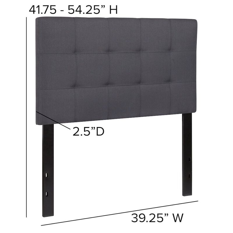 Flash Furniture Tufted Upholstered Twin Size Headboard in Dark Gray Fabric image number 2