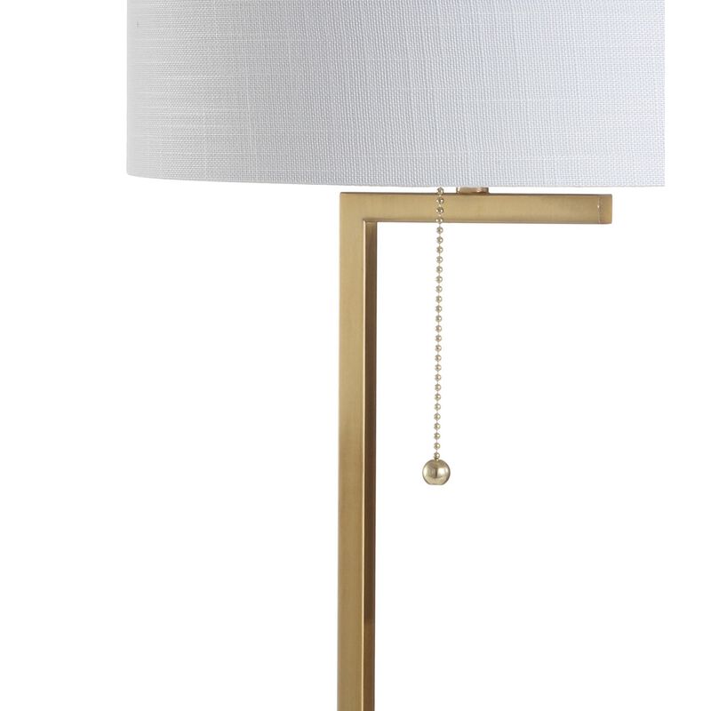Alyssa 24.5" Metal/Marble LED Table Lamp, Brass Gold/White