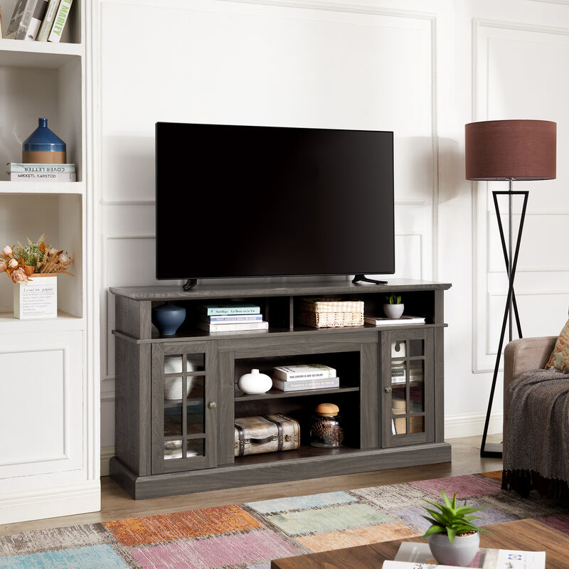 GOODSILO Classic TV Media Stand with Open and Closed Storage for 65-Inch TVs Modern Entertainment Console with Adjustable Shelves image number 7