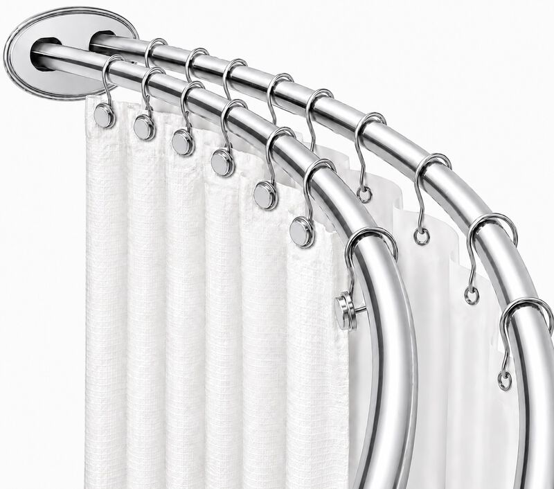 Signature Aluminum Series Double Curved Shower Curtain Rod image number 0