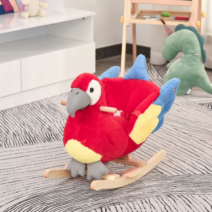 Red Parrot Rocker: Musical Plush Toy for Toddlers 18-36 Months