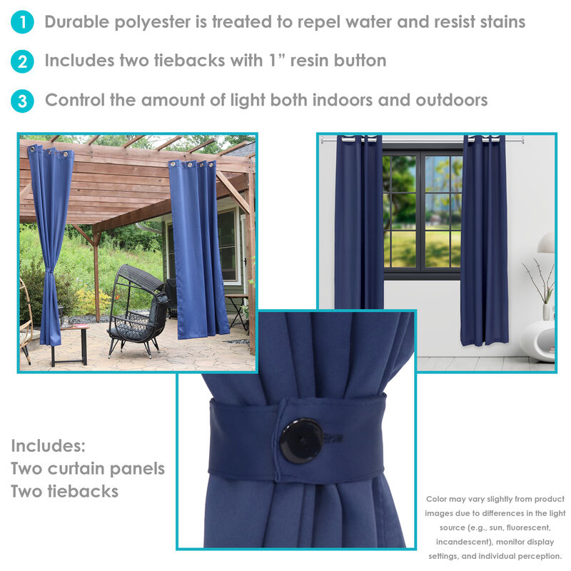 Sunnydaze Outdoor Blackout Curtain Panel - 52 in x 96 in