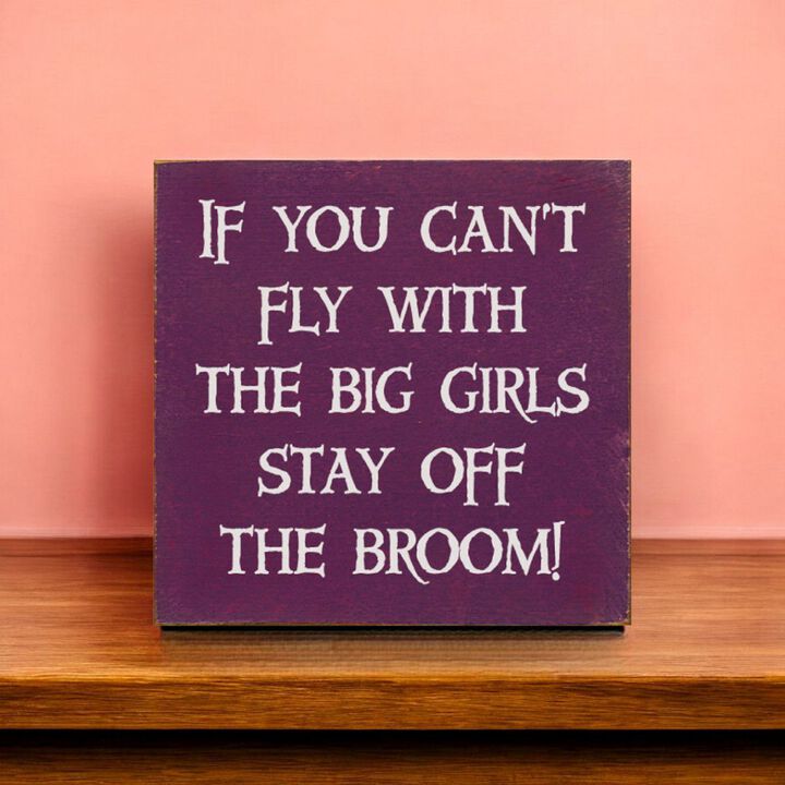 If You Can't Fly with the Big Girls Stay Off the Broom Wood Sign