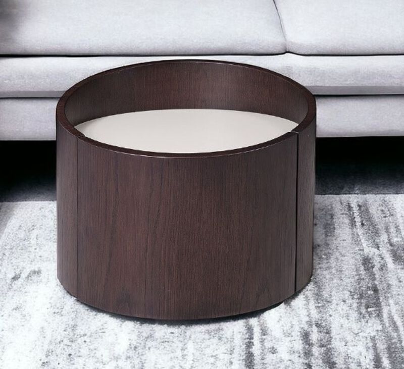 Round Solid Wood End Table &ndash; Minimalist Design for Modern or Rustic Interiors image number 1