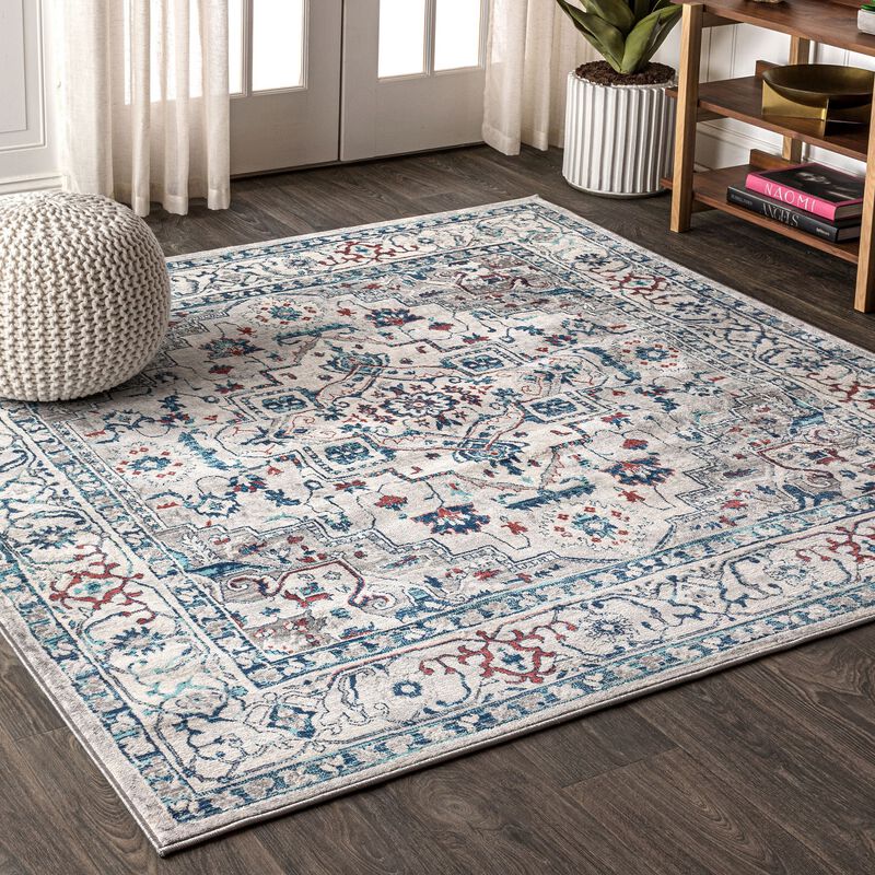 Edison Modern Persian Vintage Medallion Round Area Rug