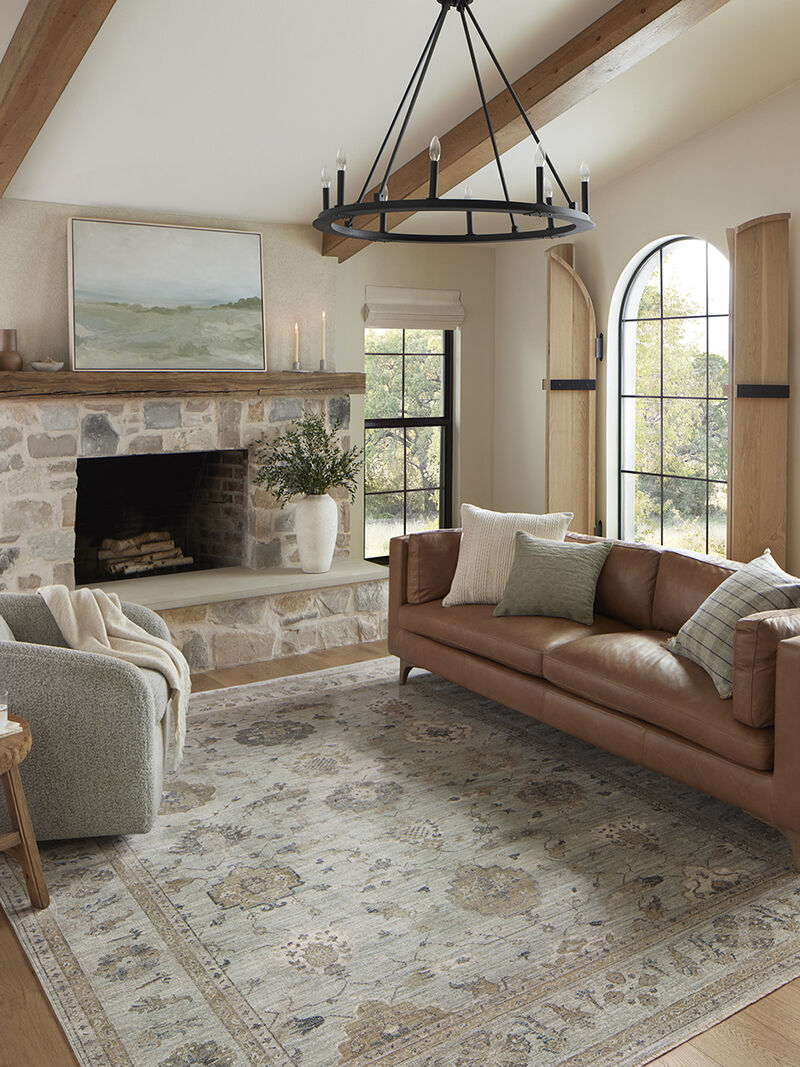 Millie MIE02 Sky/Gold 18" x 18" Sample Rug