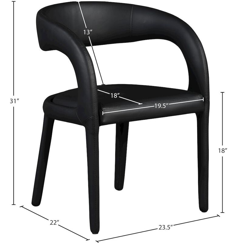 Meridian Furniture Sylvester Black Vegan Leather Dining Chair