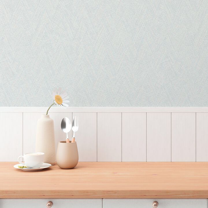 Hygge Home Herringbone Weave Motif Blue Wallpaper GG82127