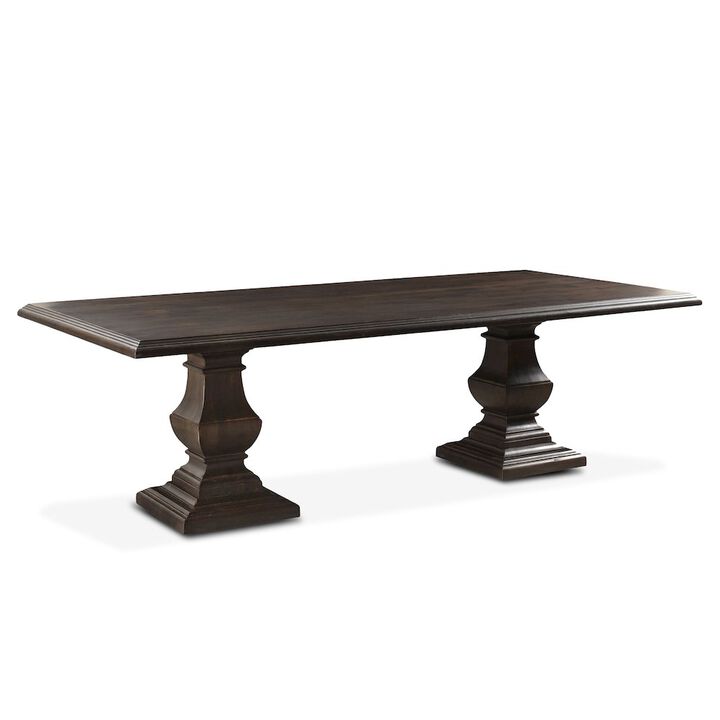 World Interiors Toulon 98" Dining Table in Vintage Brown Finish