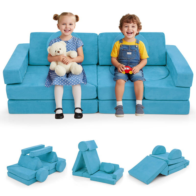 Modular 14PCS Kids Play Couch Set for Bedroom and Play Area image number 4