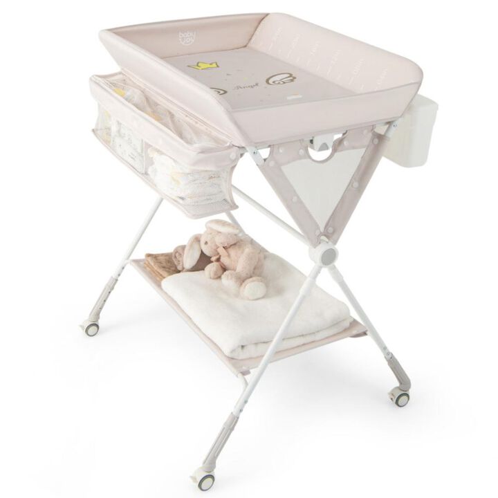 Hivvago Portable Baby Changing Table with 3-Level Adjustable Height