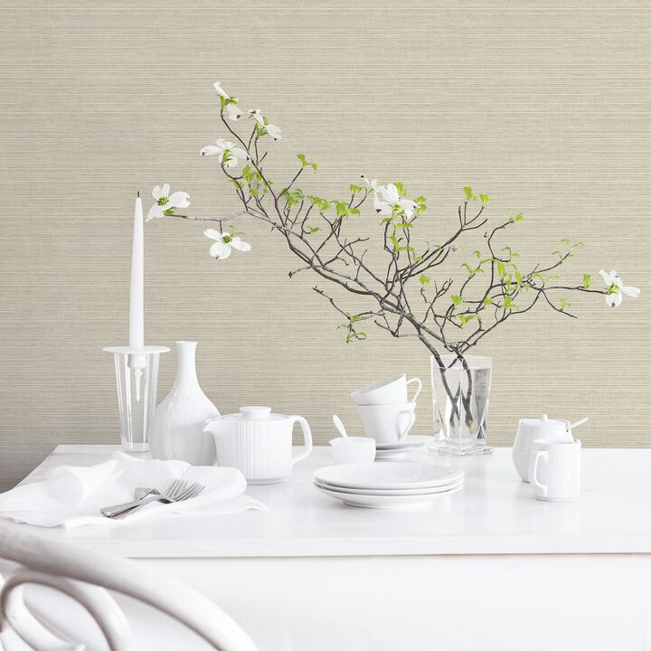 Just Kitchens Grasscloth Beige Wallpaper G45419
