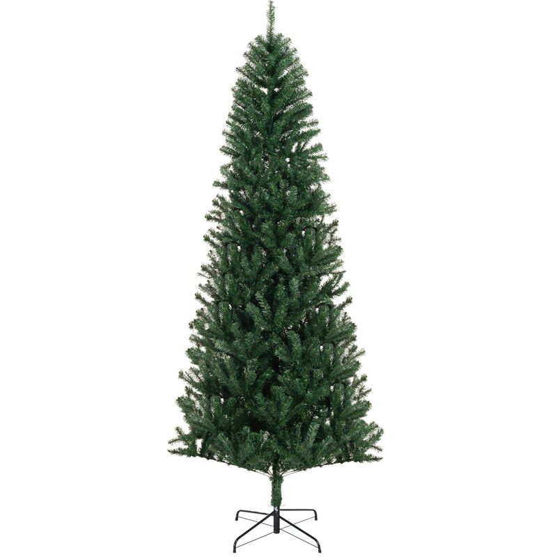 8 ft Tall Unlit Slim Fir Artificial Christmas Tree with Realistic Branches