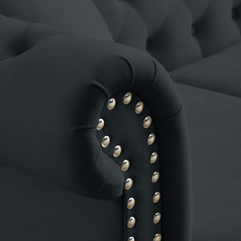 Schalf Velvet 3 Seater Chesterfield Sofa image number 3