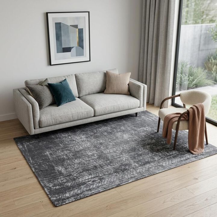 HomeRoots Chevron Non Skid Area Rug