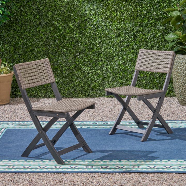 Rufkox 2-Piece Outdoor Folding Bistro Chairs