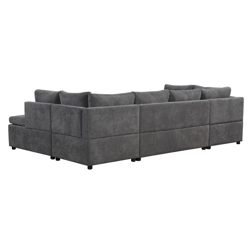 Merax Oversized Chenille Fabric Sectional Sofa