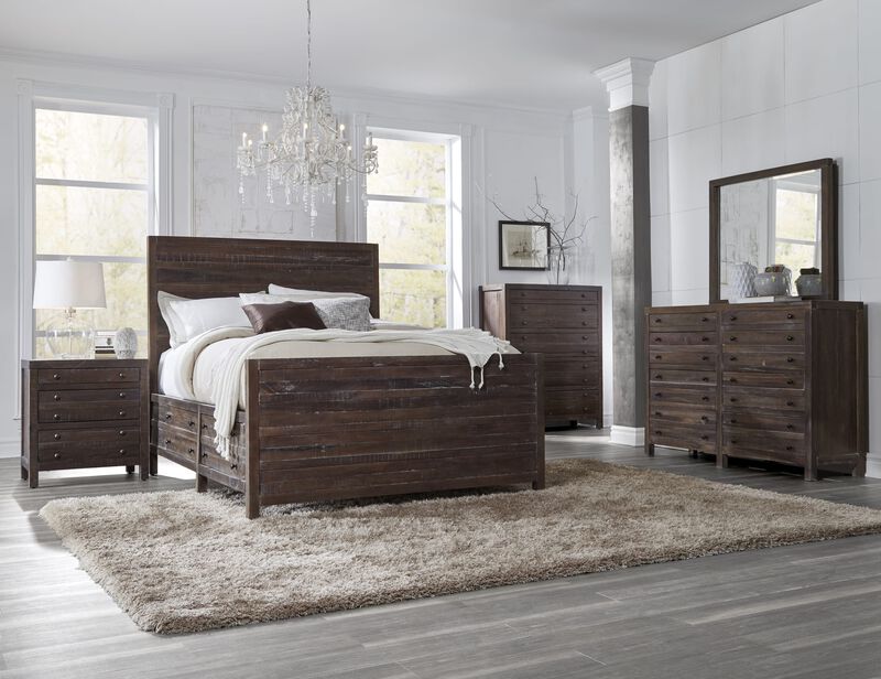 Townsend Solid Wood Storage Bed in Java