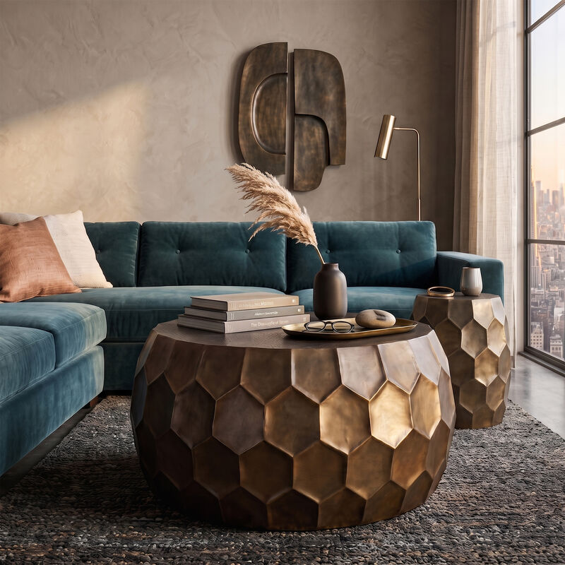 Rivarisse Black Patterned Coffee Table image number 2