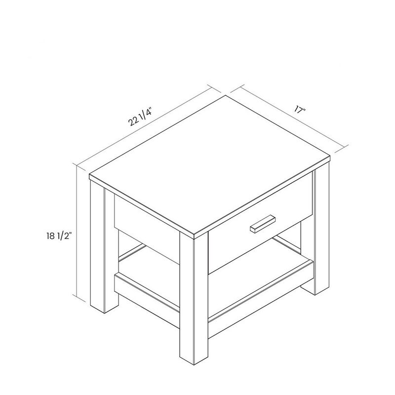 Handcrafted Acacia Wood Bedside Cabinet with Storage