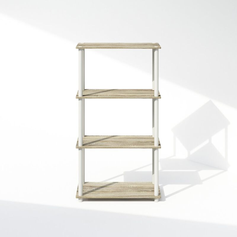 Turn-N-Tube 4-Tier Multipurpose Shelf Display Rack, Shelving Unit, Bookcase