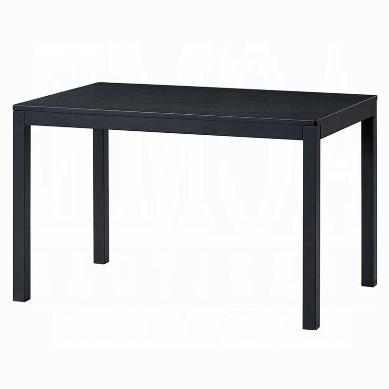 Frey Dining Table, 47 Inch Rectangular Top, Scandinavian Black Wood