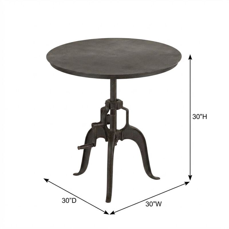 Starlight Canyon Home 30 Inch Adjustable Height Crank Side Table, Industrial End Table, Matte Black image number 1
