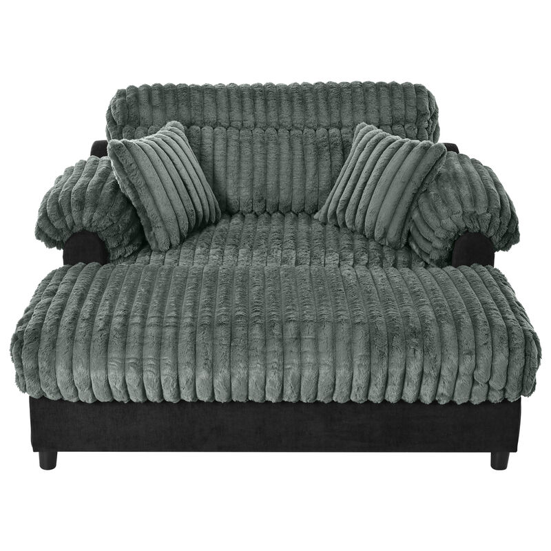 Merax Plush Faux Rabbit Fur Chaise Sofa image number 0
