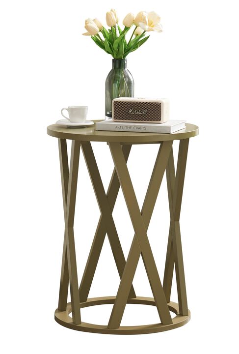 Kings Brand Furniture Emma Side End Table - Modern Round Farmhouse Accent Table - Side Table for Living Room, Bedroom, Office