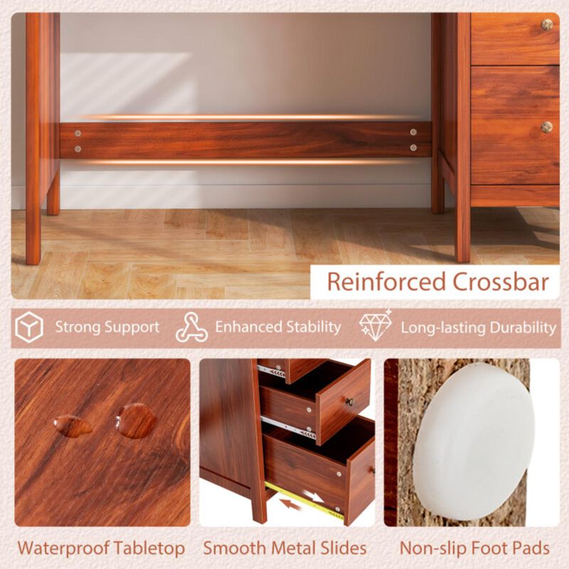 Hivvago 48 Inch Modern Writing Home Office Computer Desk with 3 Drawers